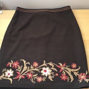 Anne Taylor Loft Embroidered Skirt